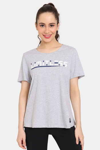 Buy Rosaline Bounds Easy Movement Relaxed Top - Grey Melange